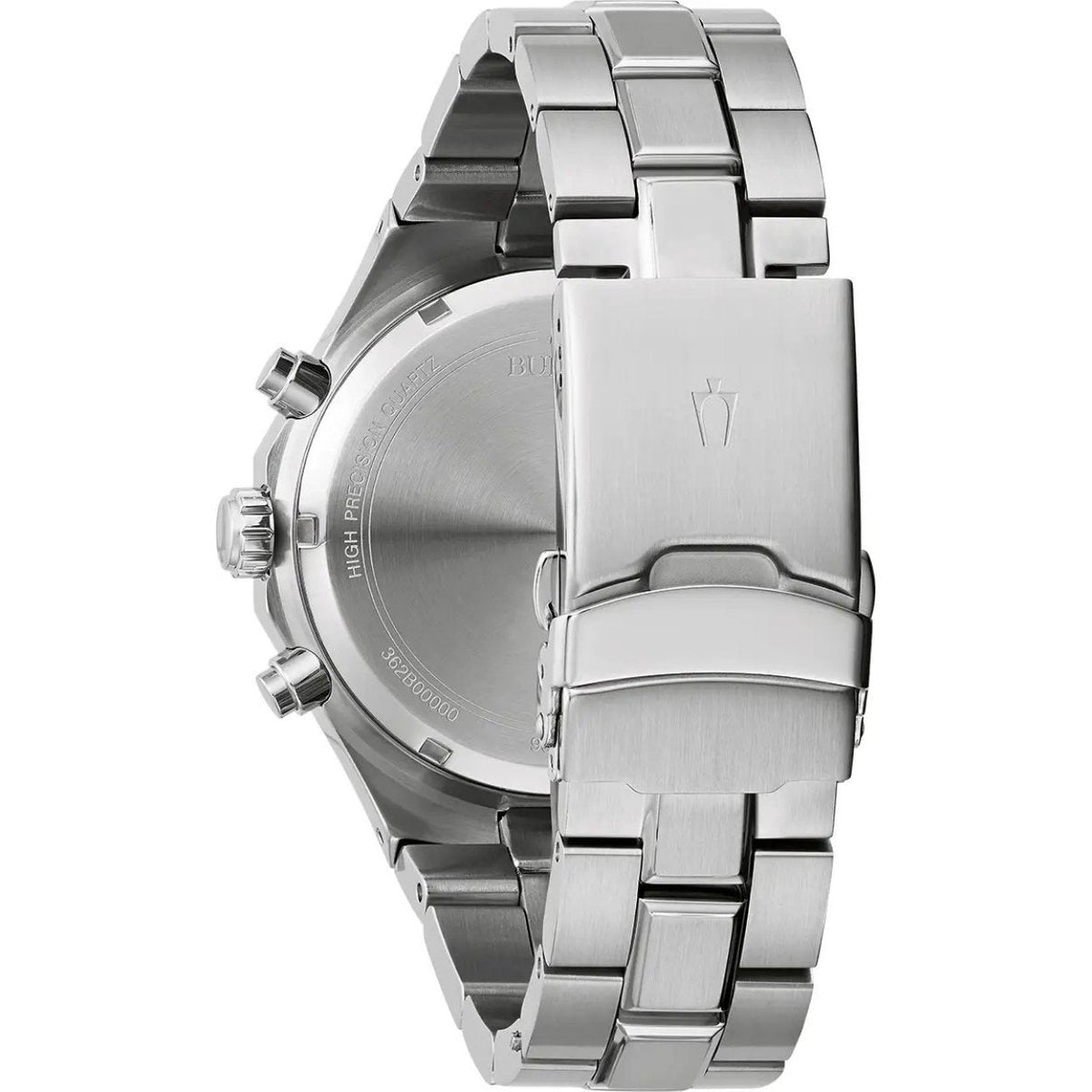 Bulova Precisionist Classic 96B410 analog herrklocka med svart urtavla och armband i rostfritt stål