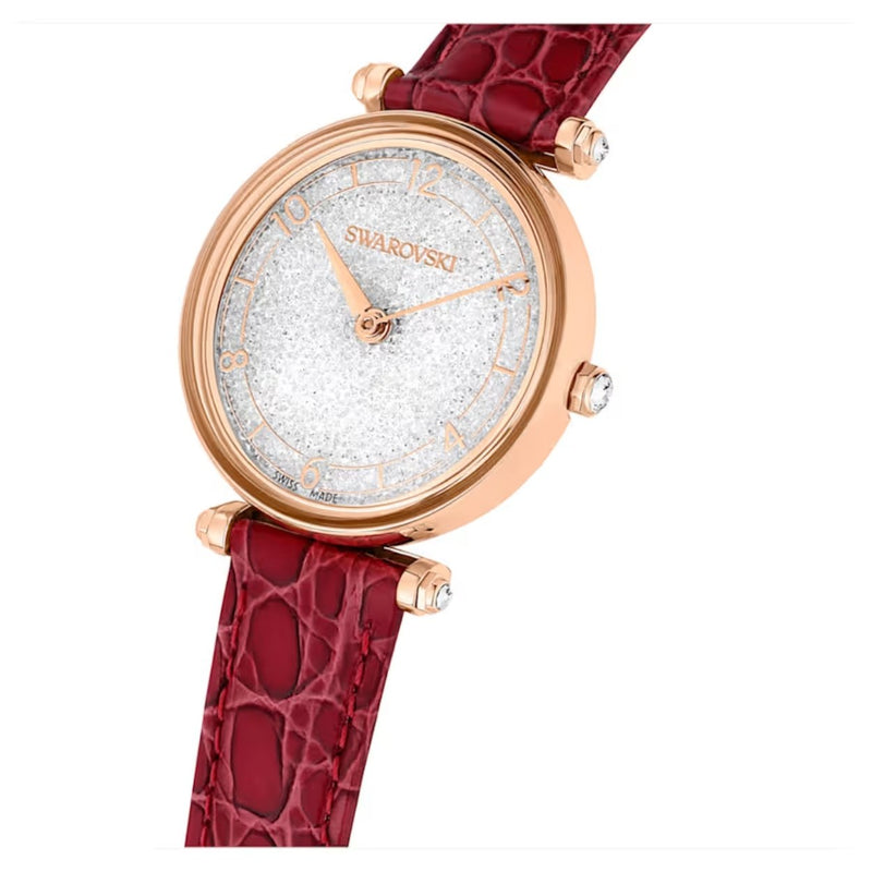 Swarovski Crystalline Wonder 5656905 analog damklocka med vit urtavla och armband i skinn