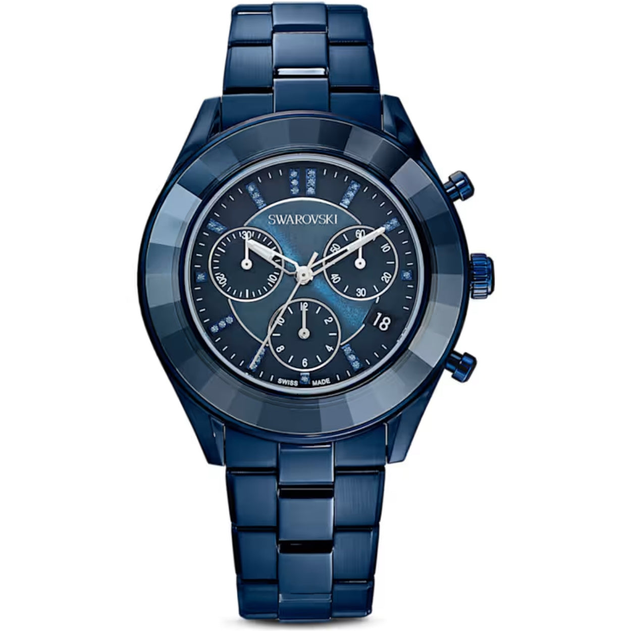 Swarovski Octea lux sport 5610475 analog damklocka med blå urtavla och armband i rostfritt stål