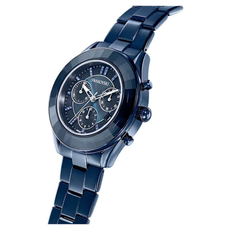 Swarovski Octea lux sport 5610475 analog damklocka med blå urtavla och armband i rostfritt stål