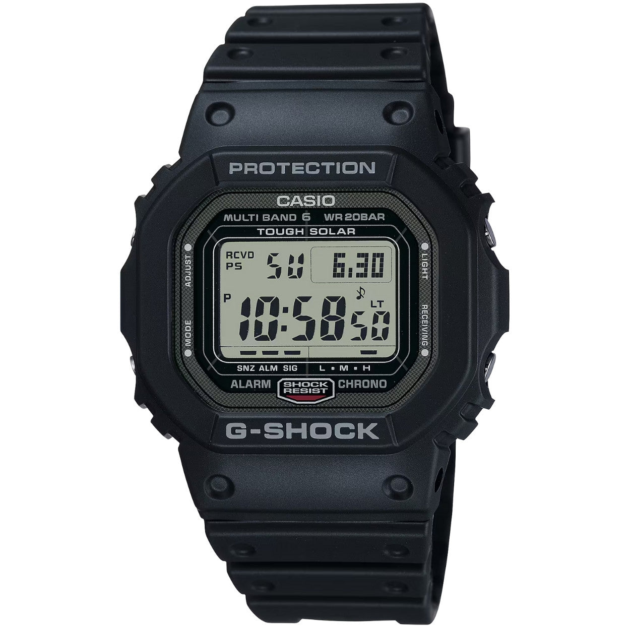 Casio G-Shock GW-5000U-1ER digital herrklocka med svart urtavla och armband i resin