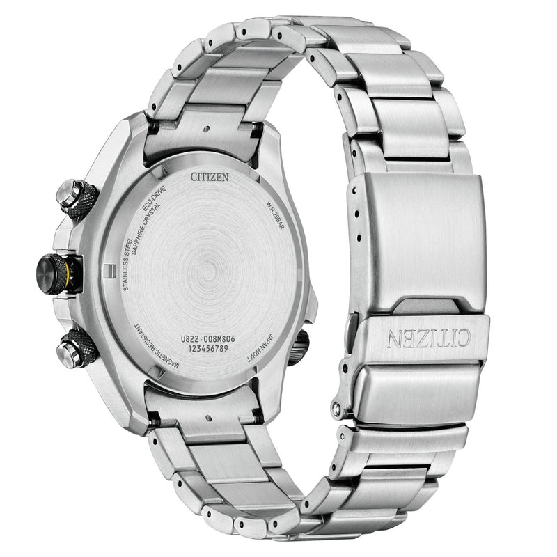 Citizen Promaster Eco-Drive JV1006-51L ana-digi herrklocka med blå urtavla och armband i rostfritt stål