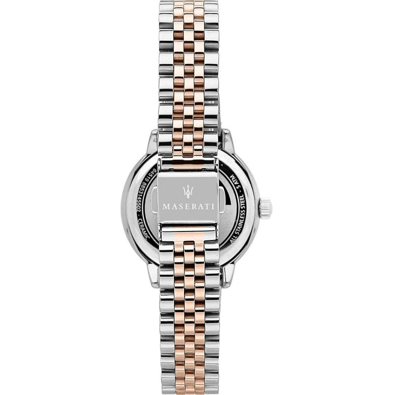 Maserati Successo R8853145504 analog damklocka med vit urtavla och armband i rostfritt stål