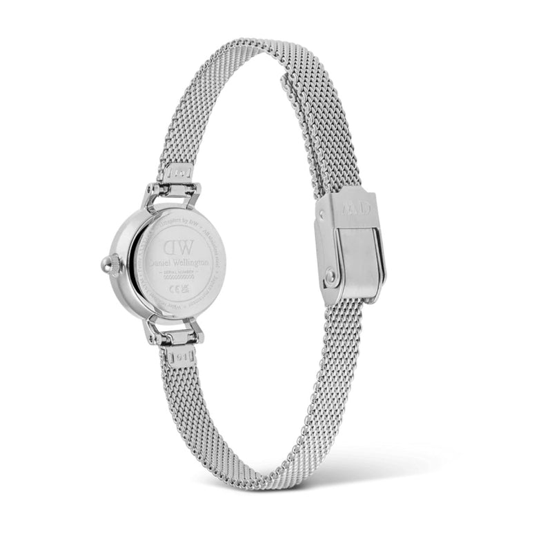 Daniel Wellington Petite Mini Sterling DW00100746 analog damklocka med vit urtavla och armband i rostfritt stål