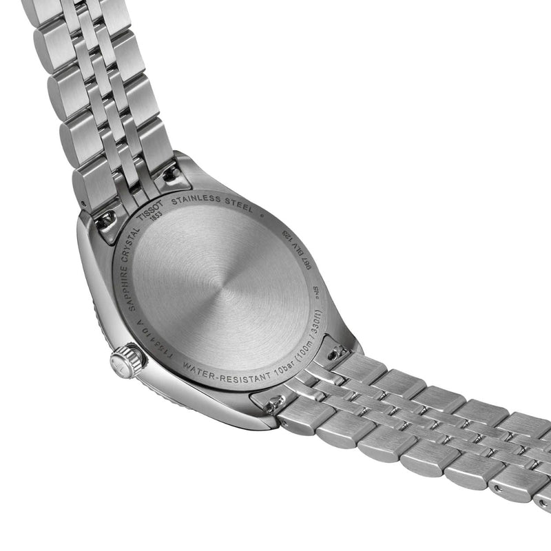 Tissot Ballade T156.410.11.091.00 analog herrklocka med grön urtavla och armband i rostfritt stål