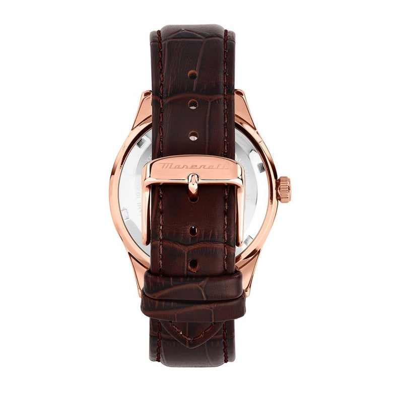 Maserati Sorpasso R8851124002 analog herrklocka med vit urtavla och armband i läder