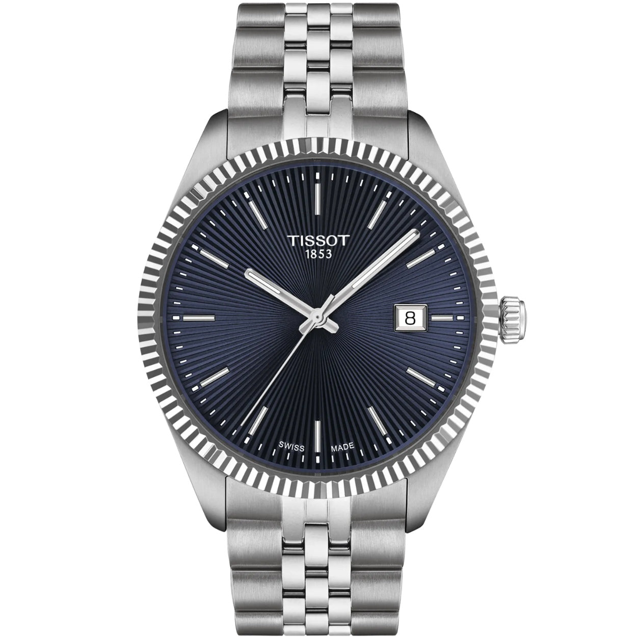 Tissot Ballade T156.410.11.041.00 analog herrklocka med blå urtavla och armband i rostfritt stål