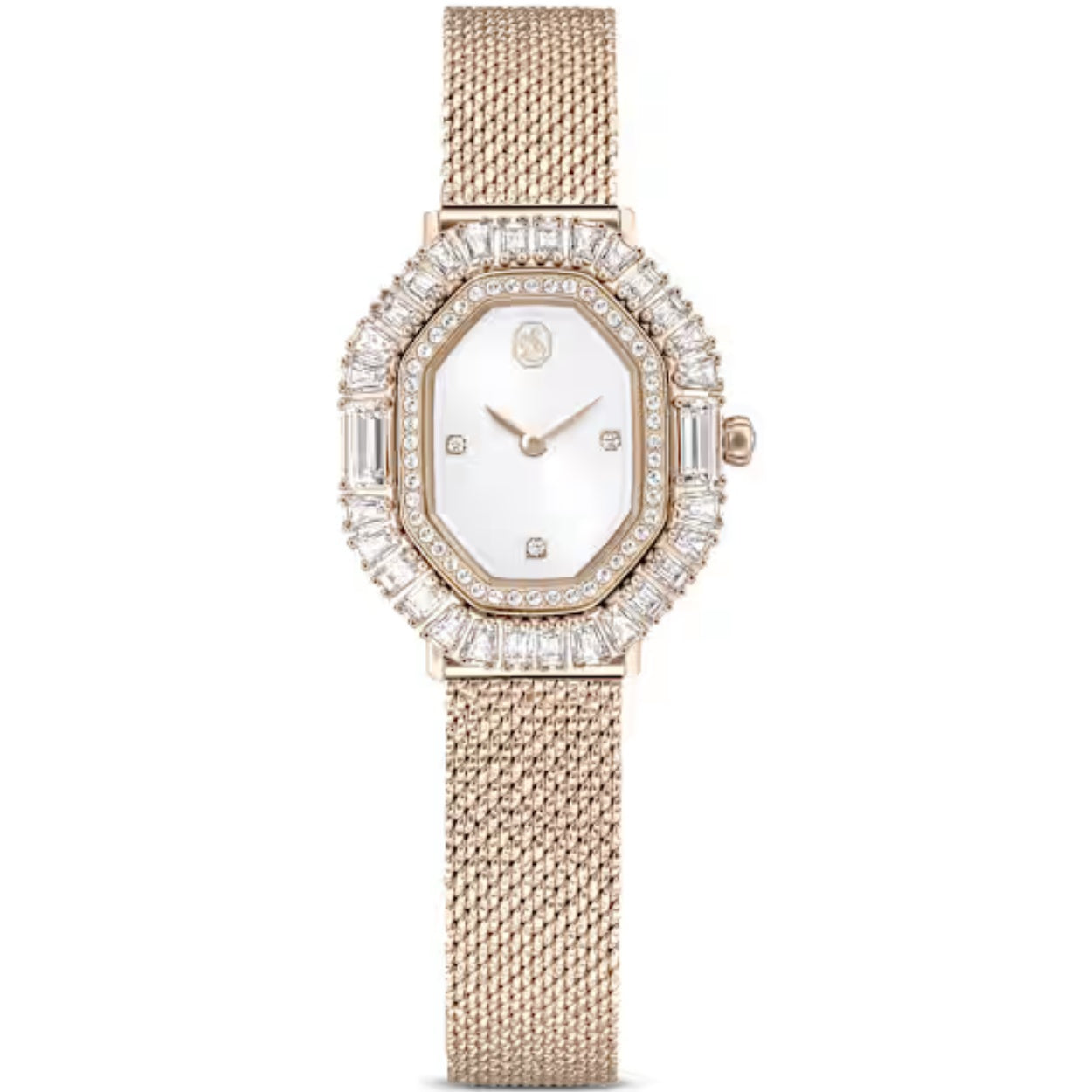 Swarovski Matrix octagon 5732501 analog damklocka med silver urtavla och armband i rostfritt stål
