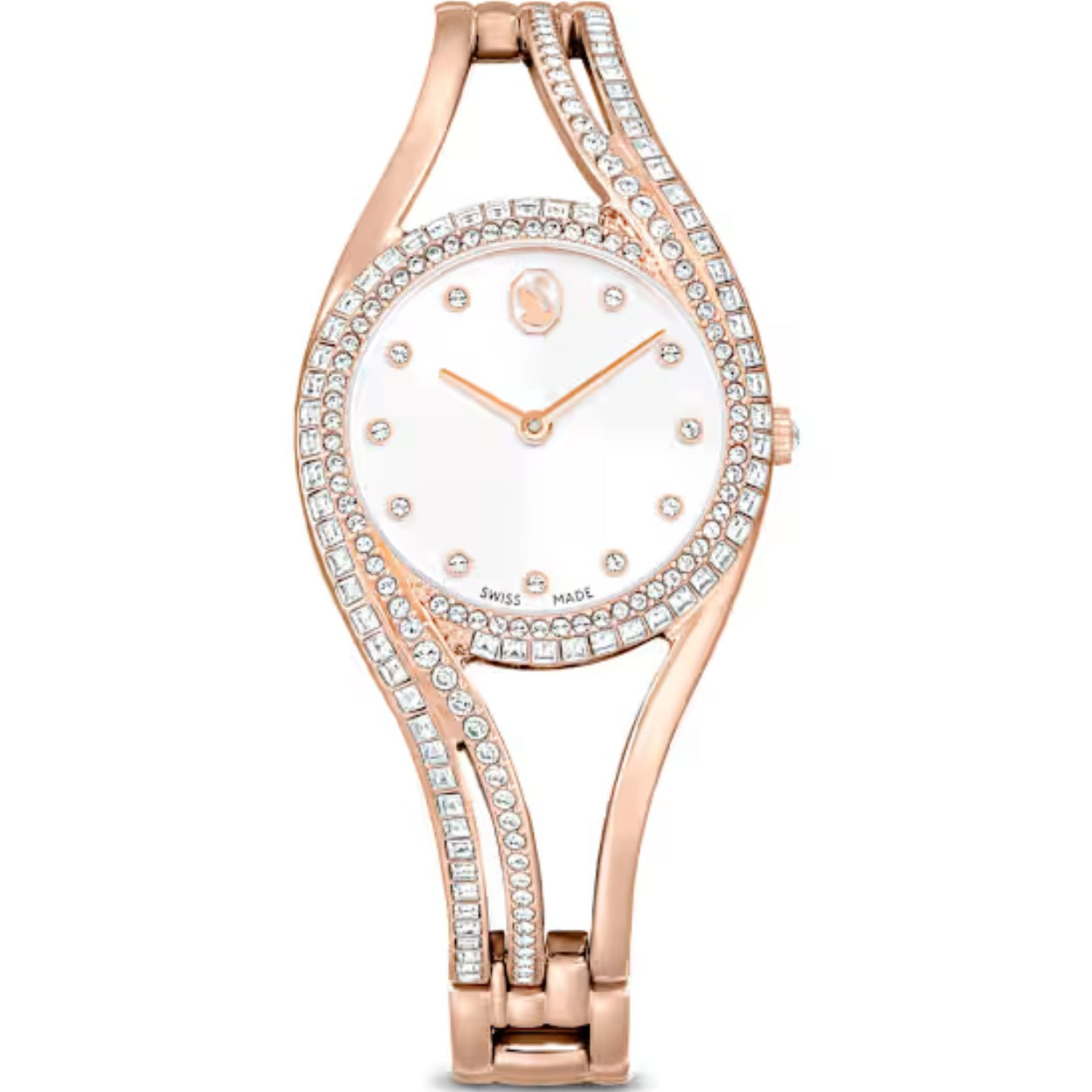 Swarovski Hyperbola 5715465 analog damklocka med vit urtavla och armband i metall