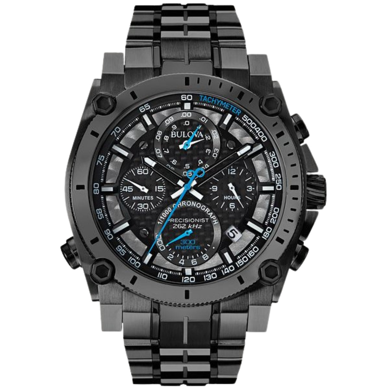 Bulova Icon 98B229 analog herrklocka med svart urtavla och armband i rostfritt stål