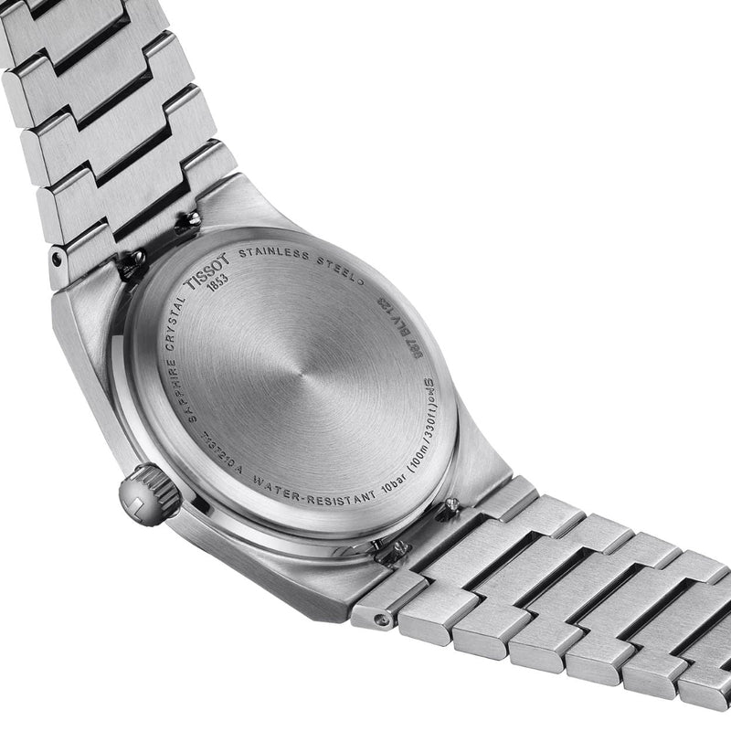Tissot PRX 35mm T137.210.11.351.00 analog unisexklocka med blå urtavla och armband i rostfritt stål