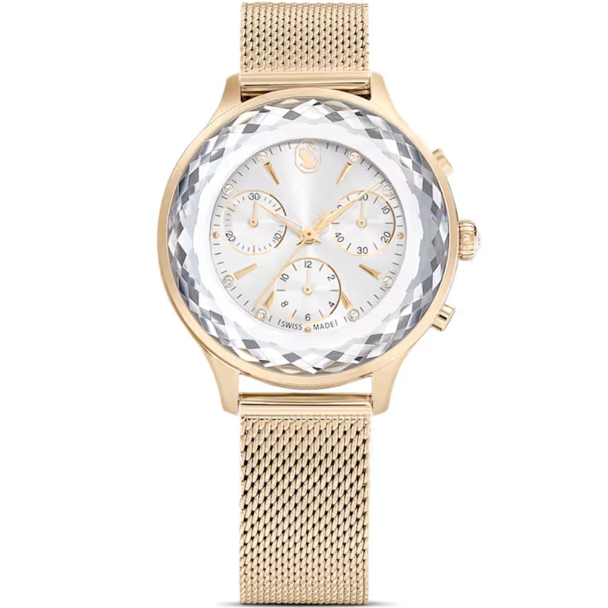 Swarovski Nova chrono 5677500 analog damklocka med vit urtavla och armband i rostfritt stål