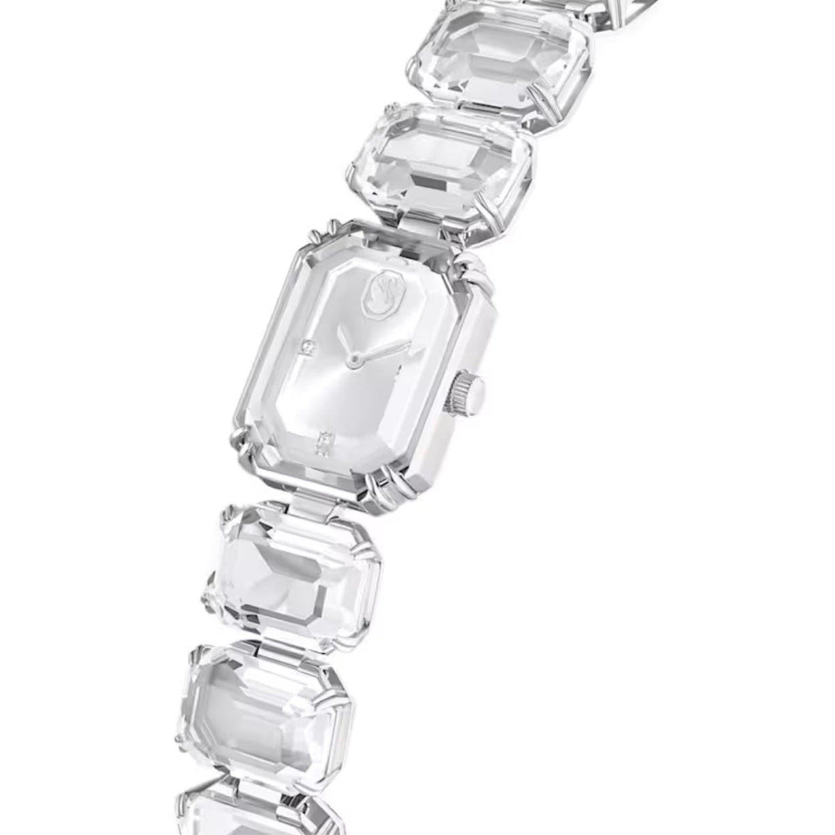 Swarovski Octagon cut bracelet 5729182 analog damklocka med vit urtavla och armband i rostfritt stål