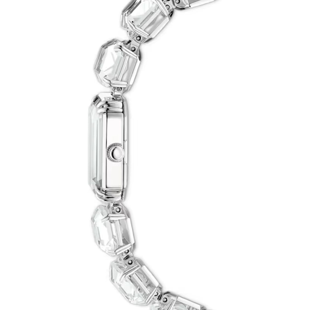 Swarovski Octagon cut bracelet 5729182 analog damklocka med vit urtavla och armband i rostfritt stål
