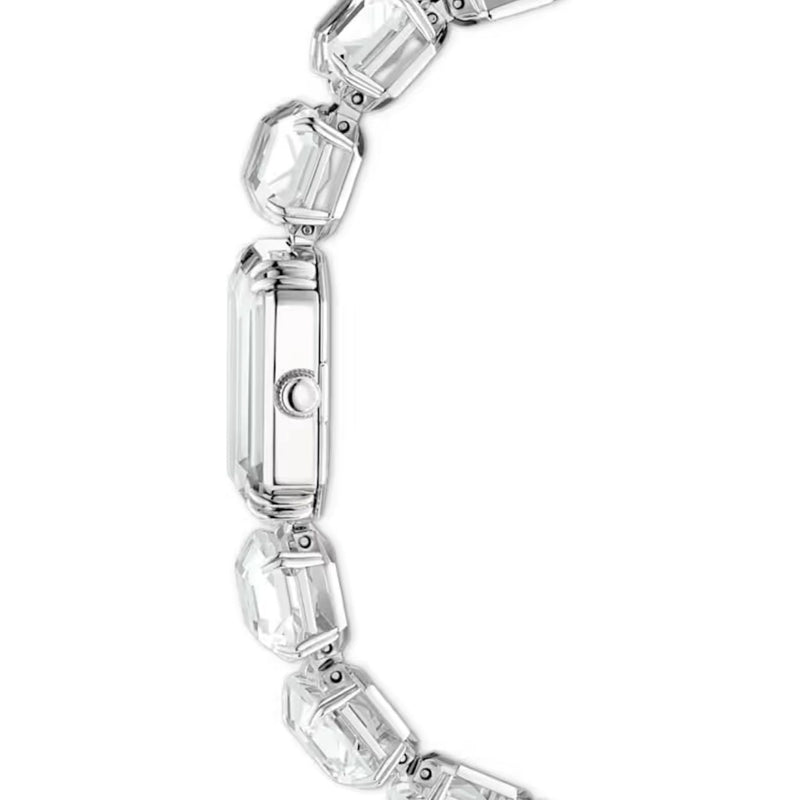 Swarovski Octagon cut bracelet 5729182 analog damklocka med vit urtavla och armband i rostfritt stål