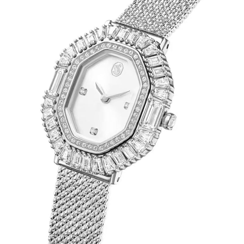 Swarovski Matrix octagon 5732498 analog damklocka med vit urtavla och armband i rostfritt stål