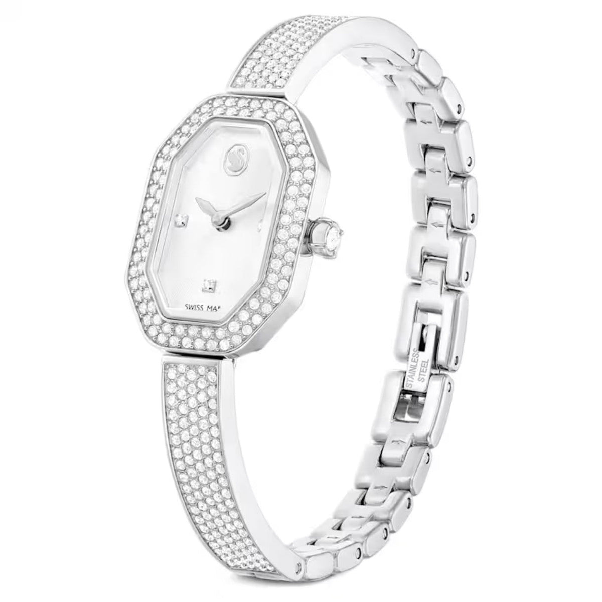 Swarovski Dextera bangle 5672977 analog damklocka med silver urtavla och armband i rostfritt stål