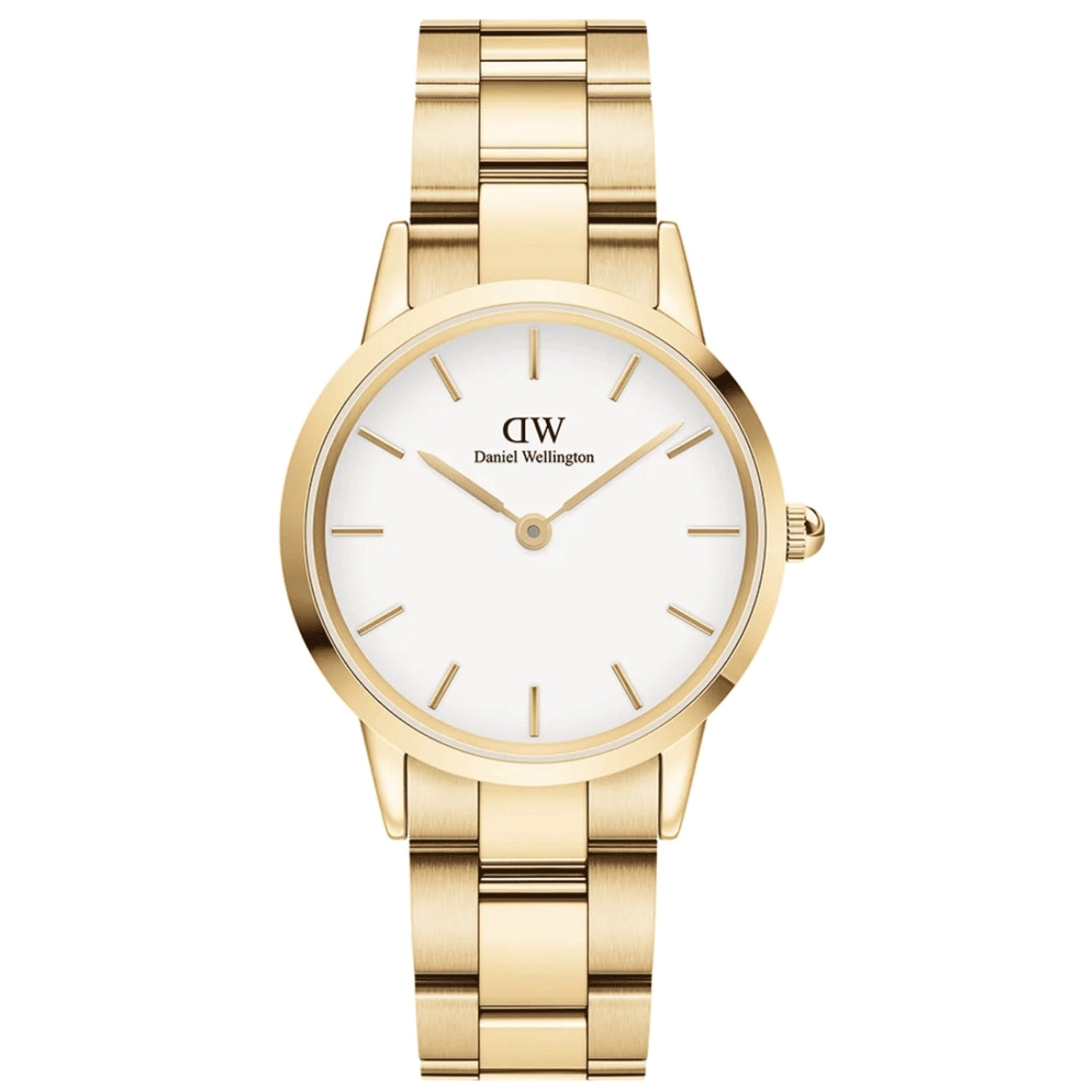 Daniel Wellington Iconic Link Ø32mm DW00100565 analog damklocka med vit urtavla och armband i rostfritt stål