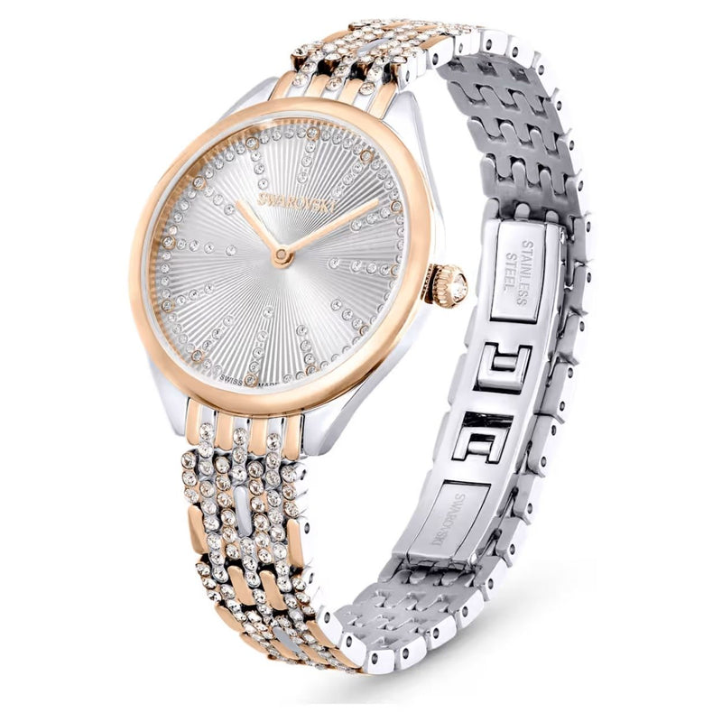 Swarovski Attract watch Damklocka 5649987 analog damklocka med vit urtavla och armband i rostfritt stål