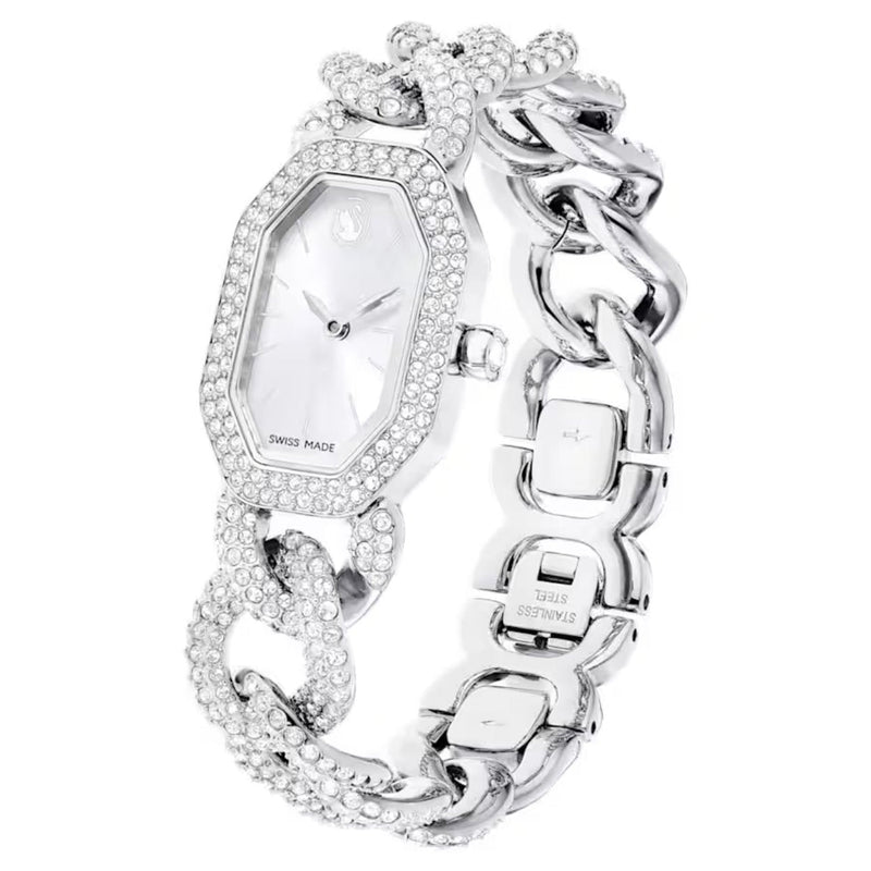 Swarovski Dextera chain 5668899 analog damklocka med silver urtavla och armband i rostfritt stål