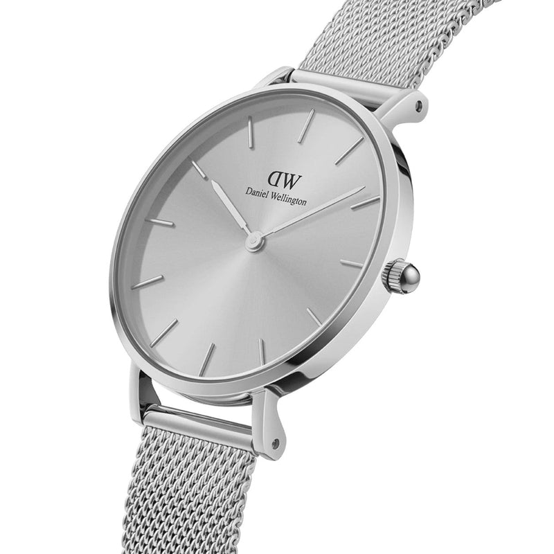 Daniel Wellington Petite Unitone DW00100464 analog damklocka med silver urtavla och armband i rostfritt stål