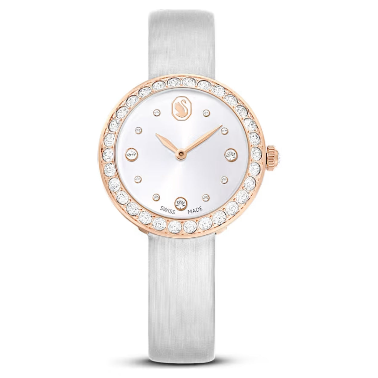 Swarovski Matrix tennis 5710105 analog damklocka med grå urtavla och armband i skinn