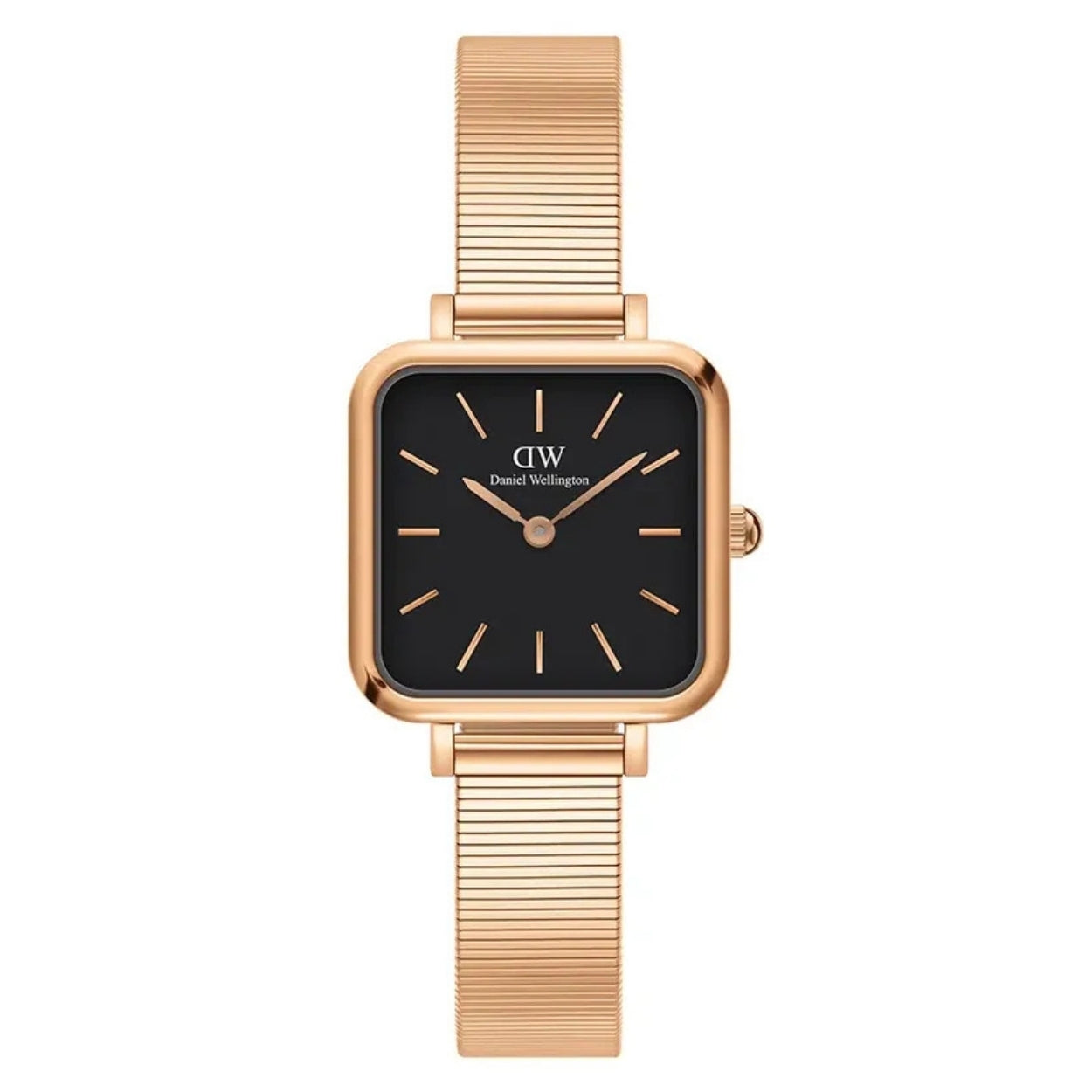 Daniel Wellington Quadro Studio DW00100518 analog damklocka med svart urtavla och armband i rostfritt stål