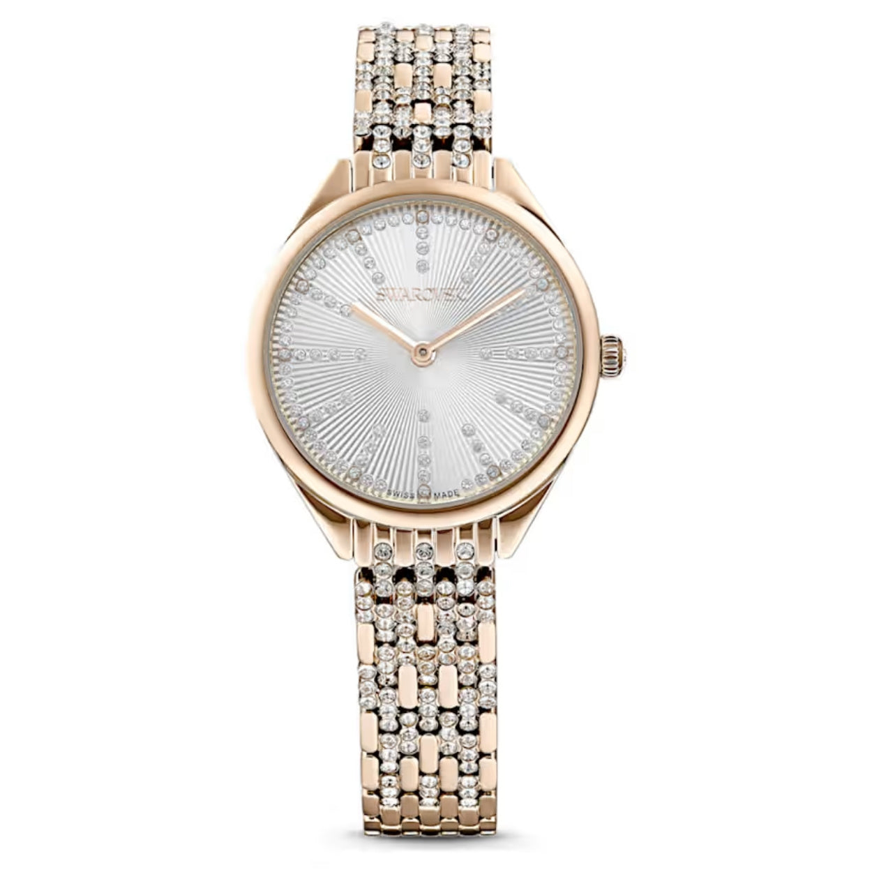 Swarovski Attract 5610484 analog damklocka med silver urtavla och armband i rostfritt stål