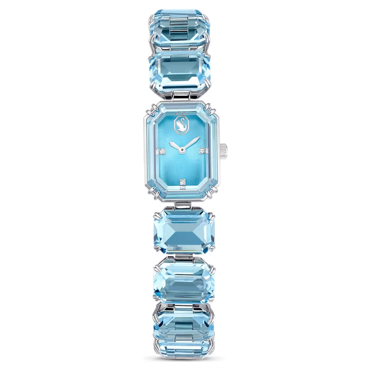 Swarovski Octagon cut bracelet 5729722 analog damklocka med blå urtavla och armband i rostfritt stål