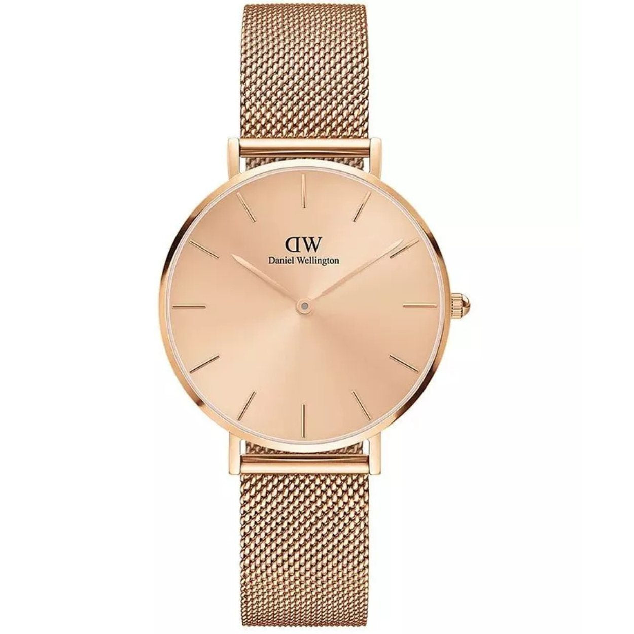 Daniel Wellington Petite DW00100471 analog damklocka med roséguld urtavla och armband i rostfritt stål