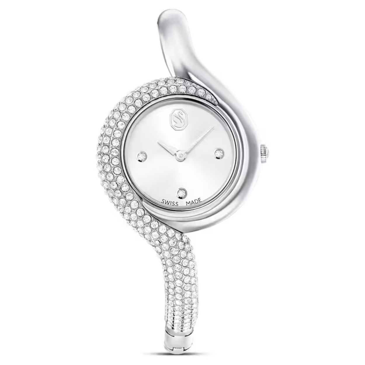 Swarovski Dextera asymmetric 5700996 analog damklocka med silver urtavla och armband i rostfritt stål