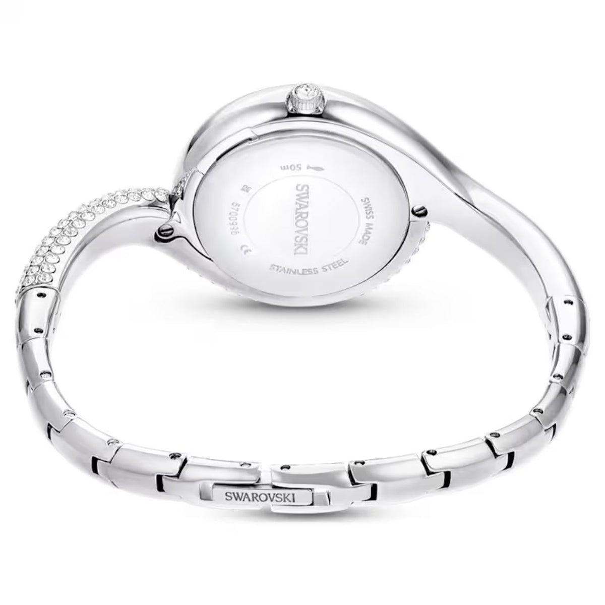 Swarovski Dextera asymmetric 5700996 analog damklocka med silver urtavla och armband i rostfritt stål