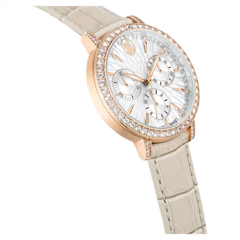 Swarovski Matrix tennis chrono 5702849 analog damklocka med silver urtavla och armband i skinn