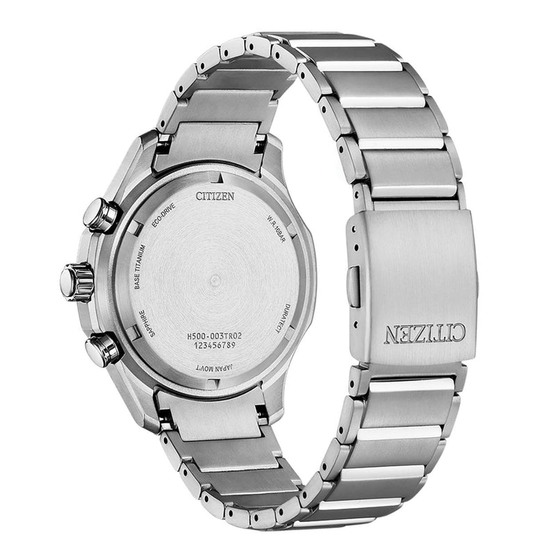 Citizen Super Titanium Sport AT2530-85A analog herrklocka med vit urtavla och armband i titan