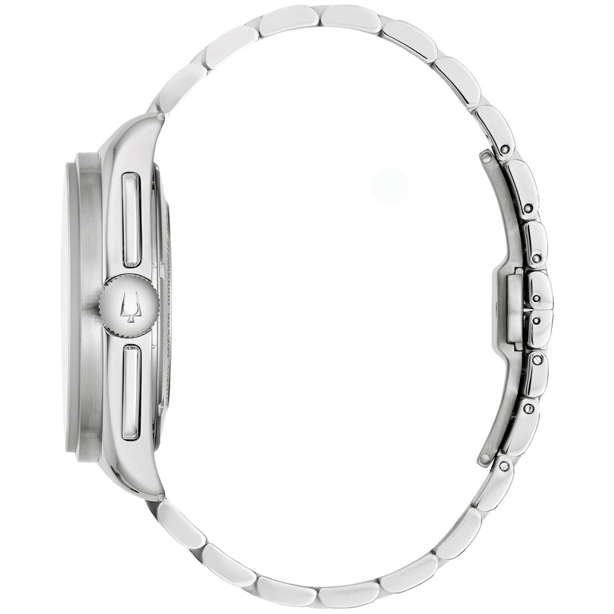 Bulova Lunar Pilot 96K111 analog herrklocka med svart urtavla och armband i rostfritt stål