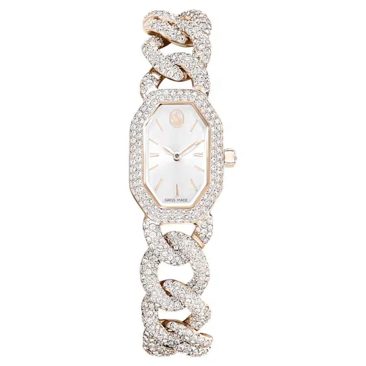 Swarovski Dextera chain 5711710 analog damklocka med vit urtavla och armband i rostfritt stål