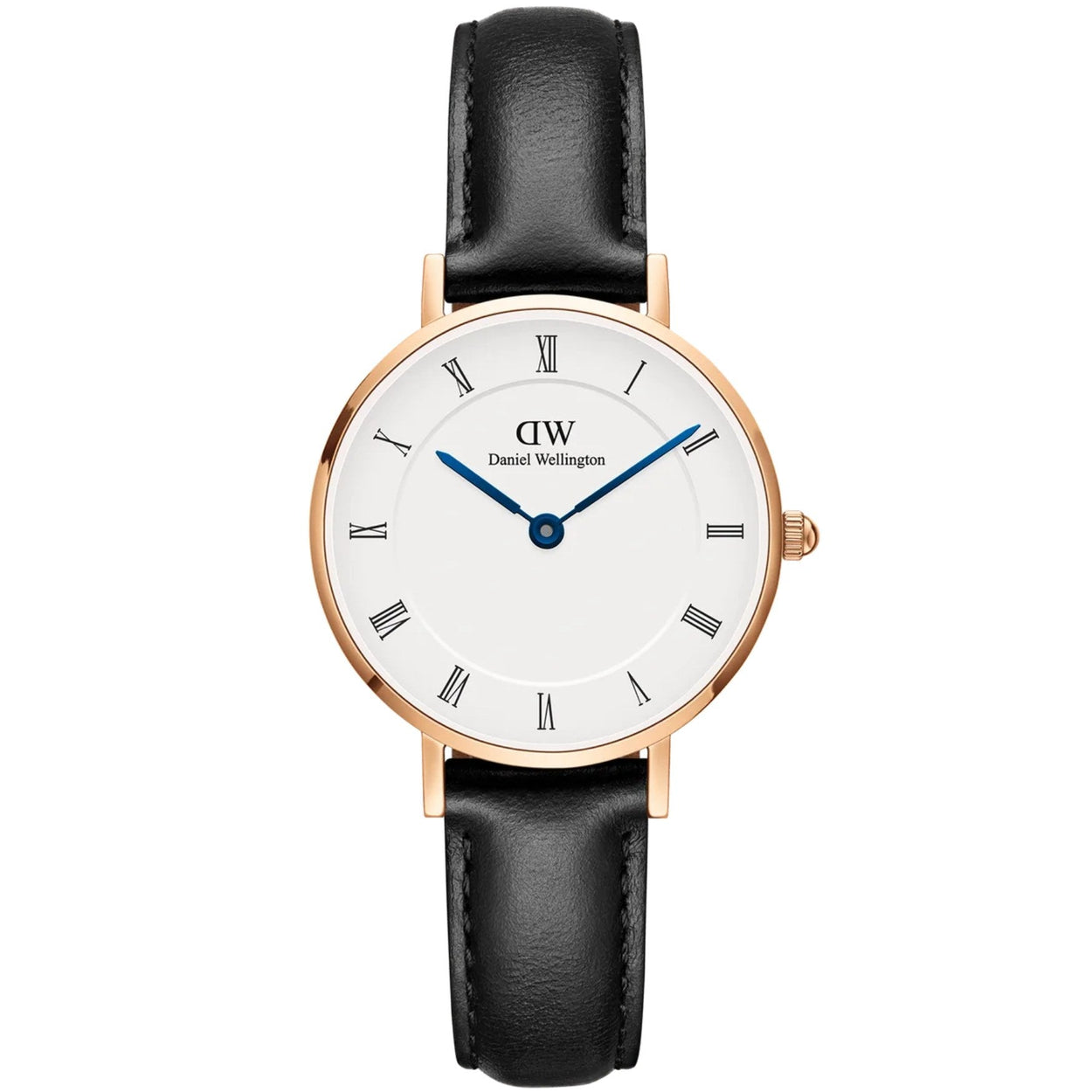 Daniel Wellington Petite Roman Numerals Sheffield DW00100683 analog damklocka med vit urtavla och armband i läder