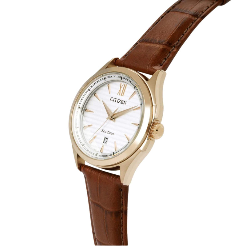 Citizen Classic Eco-Drive AW1753-10A analog herrklocka med silver urtavla och armband i läder