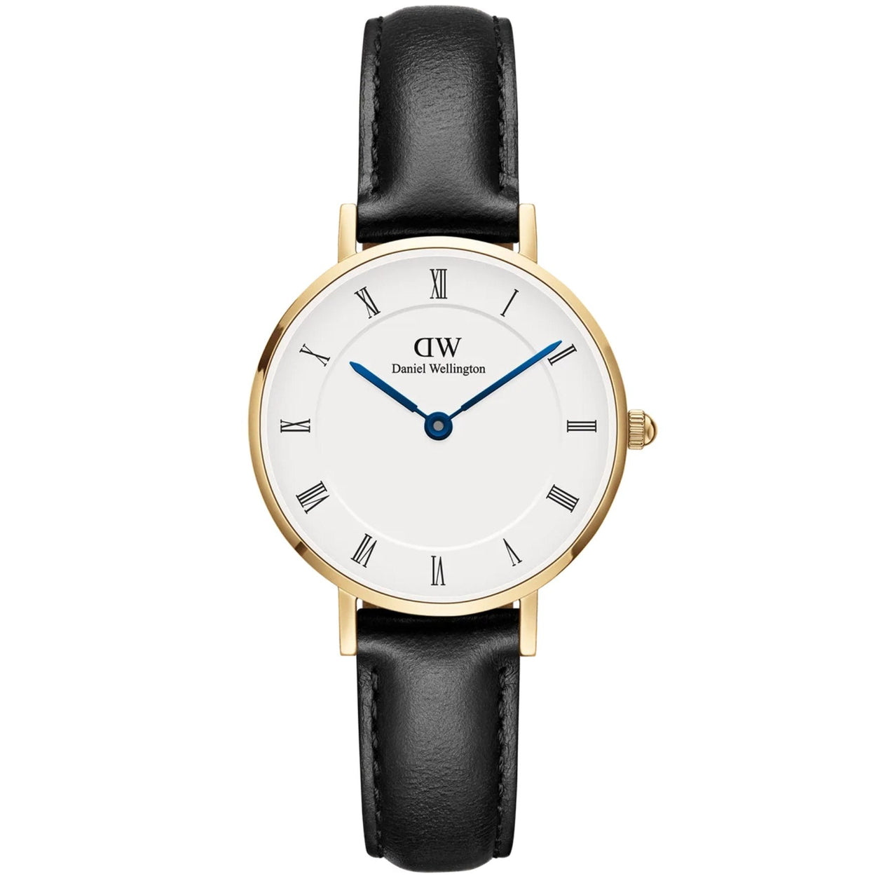 Daniel Wellington Petite Roman Numerals Sheffield DW00100686 analog damklocka med vit urtavla och armband i läder
