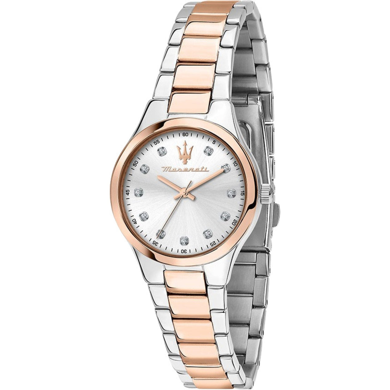 Maserati Attrazione ð30mm R8853151502 analog damklocka med vit urtavla och armband i rostfritt stål