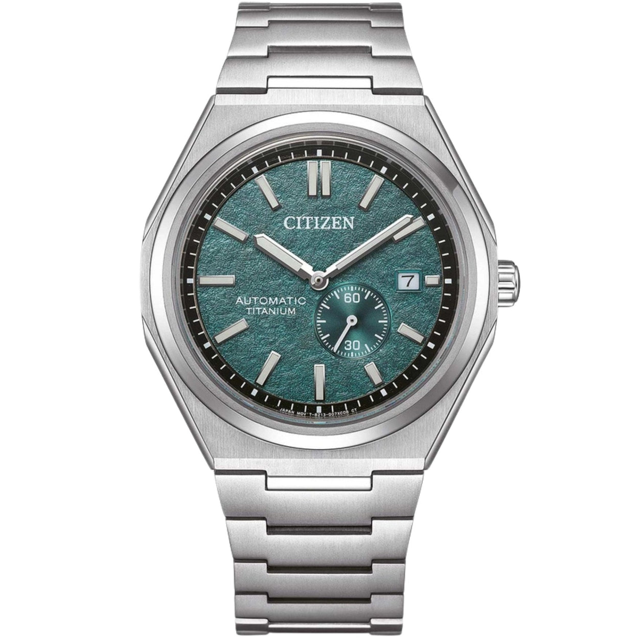 Citizen Super Titanium Automatisk NJ0180-80X analog herrklocka med grön urtavla och armband i titan