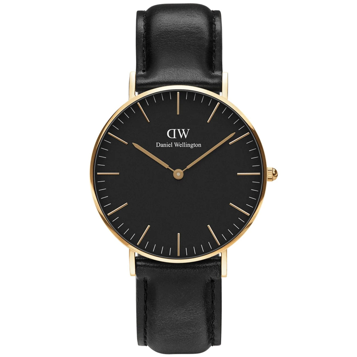 Daniel Wellington Classic Sheffield Gold DW00100546 analog unisexklocka med svart urtavla och armband i läder