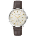 Bulova Frank Sinatra 96B359 analog herrklocka med beige urtavla och armband i läder