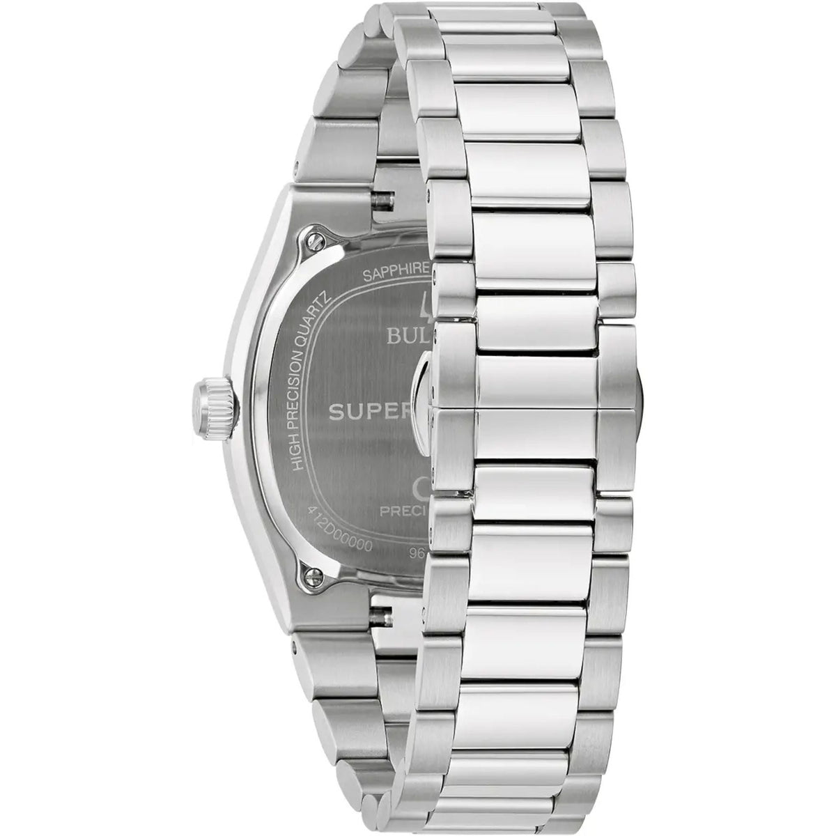 Bulova Super Seville 96B440 analog herrklocka med blå urtavla och armband i rostfritt stål