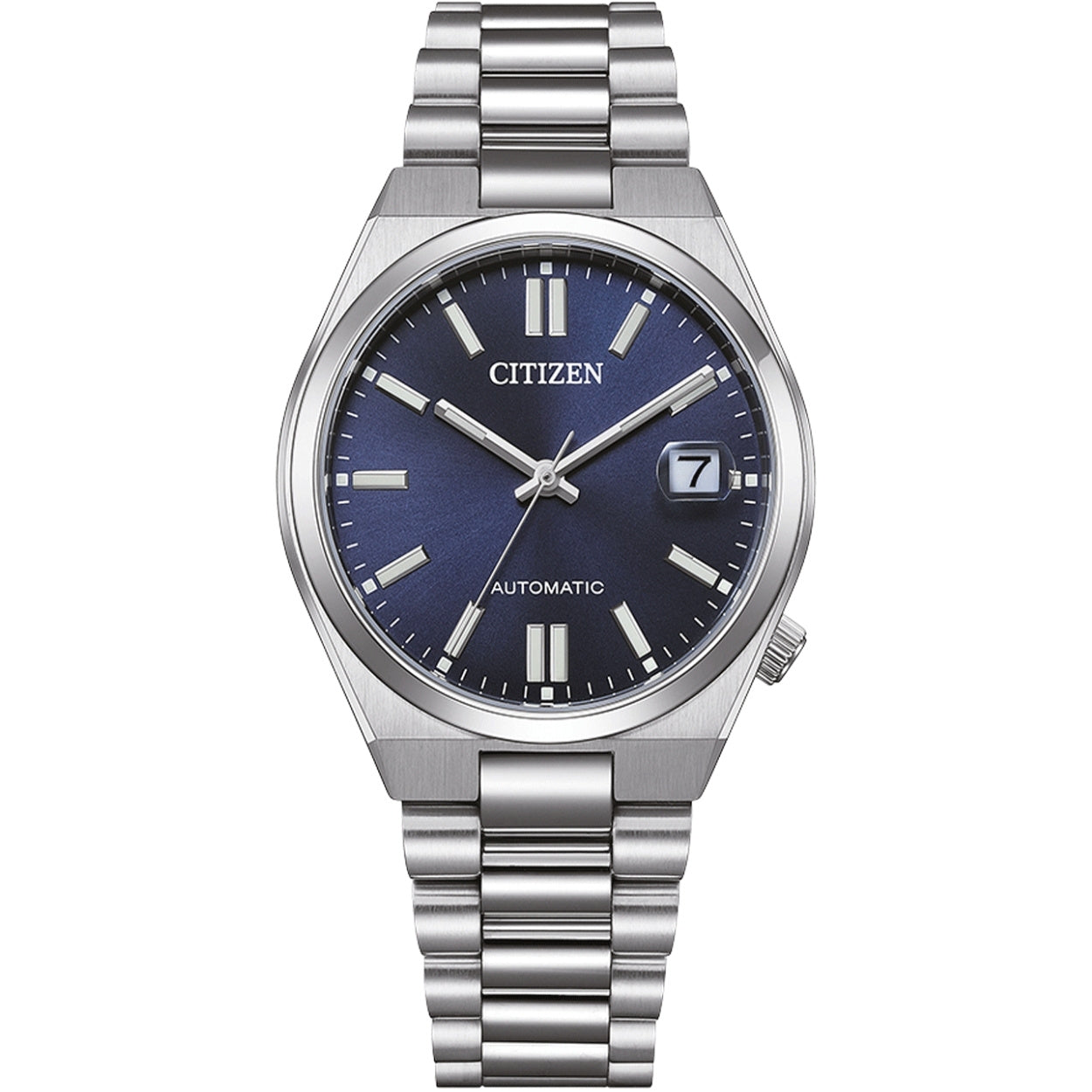 Citizen Tsuyosa NJ0200-50M analog herrklocka med blå urtavla och armband i rostfritt stål