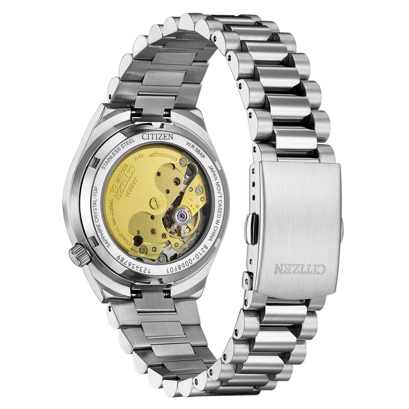 Citizen Tsuyosa NJ0200-50M analog herrklocka med blå urtavla och armband i rostfritt stål