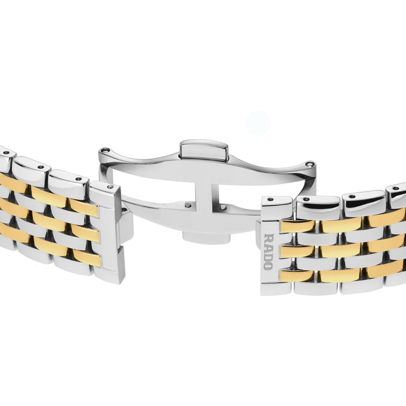Rado Florence R48912153 analog herrklocka med svart urtavla och armband i rostfritt stål