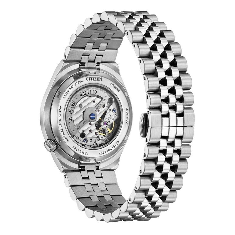 Citizen Tsuyosa 60 Collection NK0020-55E analog unisexklocka med svart urtavla och armband i rostfritt stål