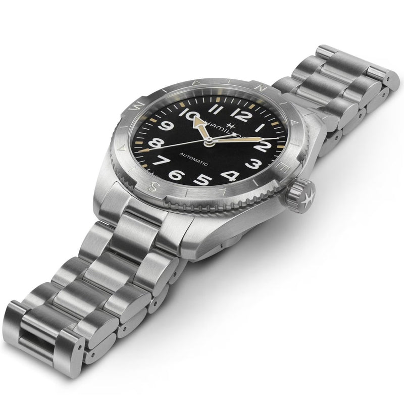Hamilton Khaki Field Expedition Auto H70315130 analog herrklocka med svart urtavla och armband i rostfritt stål