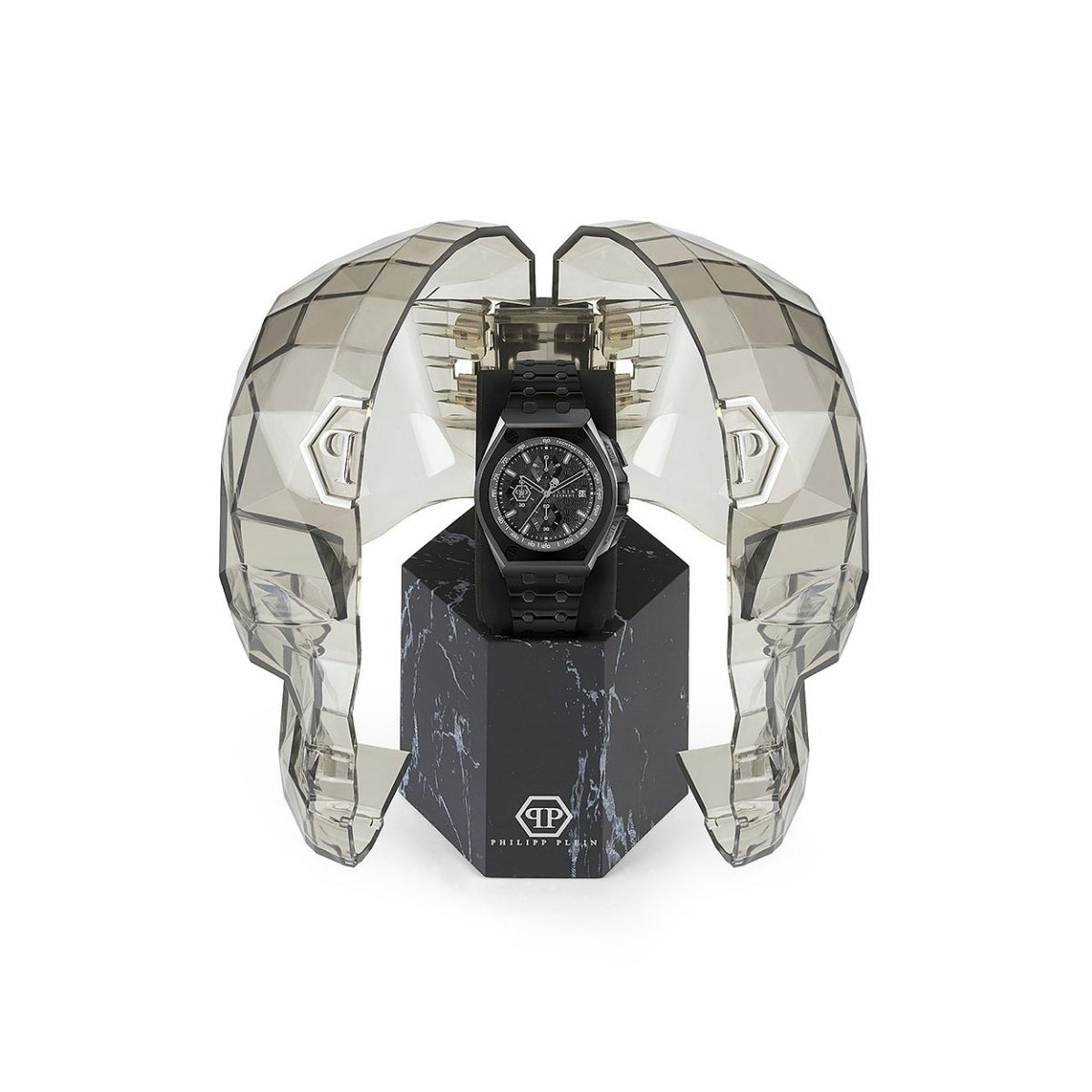 Philipp Plein Plein Extreme PWGAA0921 analog herrklocka med svart urtavla och armband i rostfritt stål